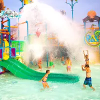 Kids play at a waterpark in Aruba in 2025